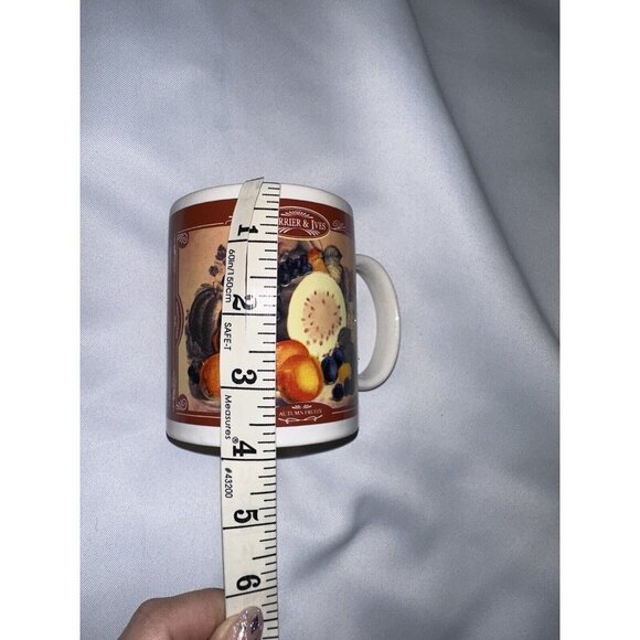Currier and Ives Autumn Fruits Ceramic Coffee Mug Houston Harvest - Picture 2 of 4